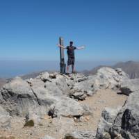 Hiker on the summit of Mt Gingilos, Crete | Jaclyn Lofts