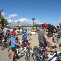 Family preparing for a day of cycling in Greece | Gordon Steer