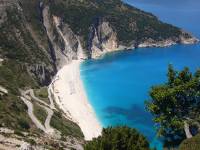 Myrtos beach on the island of Cephalonia, Greece
