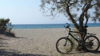 Rhodos Kalavarda Beach,Eye4cycling Taking a break from cycling at serene Kalavarda Beach in Greece