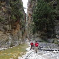 Walking out of Samaria Gorge, Crete