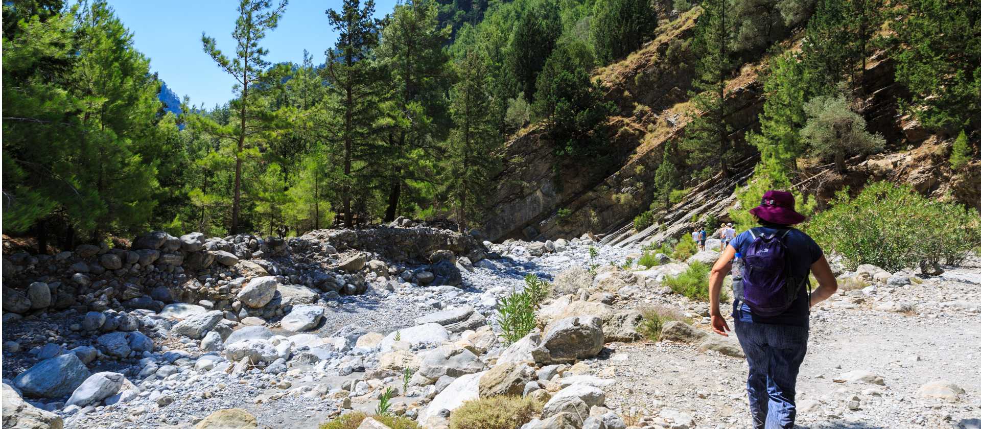 Hiking in the Samaria Gorge on Crete.