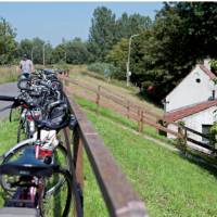 Taking a break from the bikes in Holland