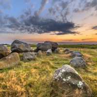 Glacial erratic boulders scattered across Drenthe on the Pieterpad Camino