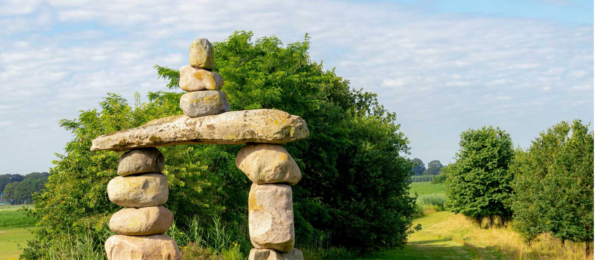 The Drenthe Gate on the Pieterpad Trail in Holland