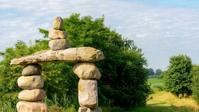 The Drenthe Gate on the Pieterpad Trail in Holland