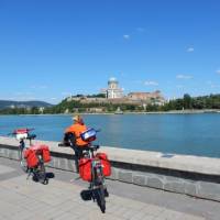 Resting by the Danube with the Esztergom Basilica in the distance | Lilly Donkers