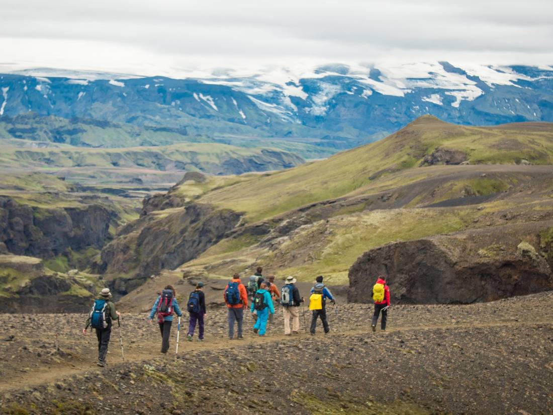 Traverse deep gorges and breathtaking valleys on the Laugavegur Trail in Iceland