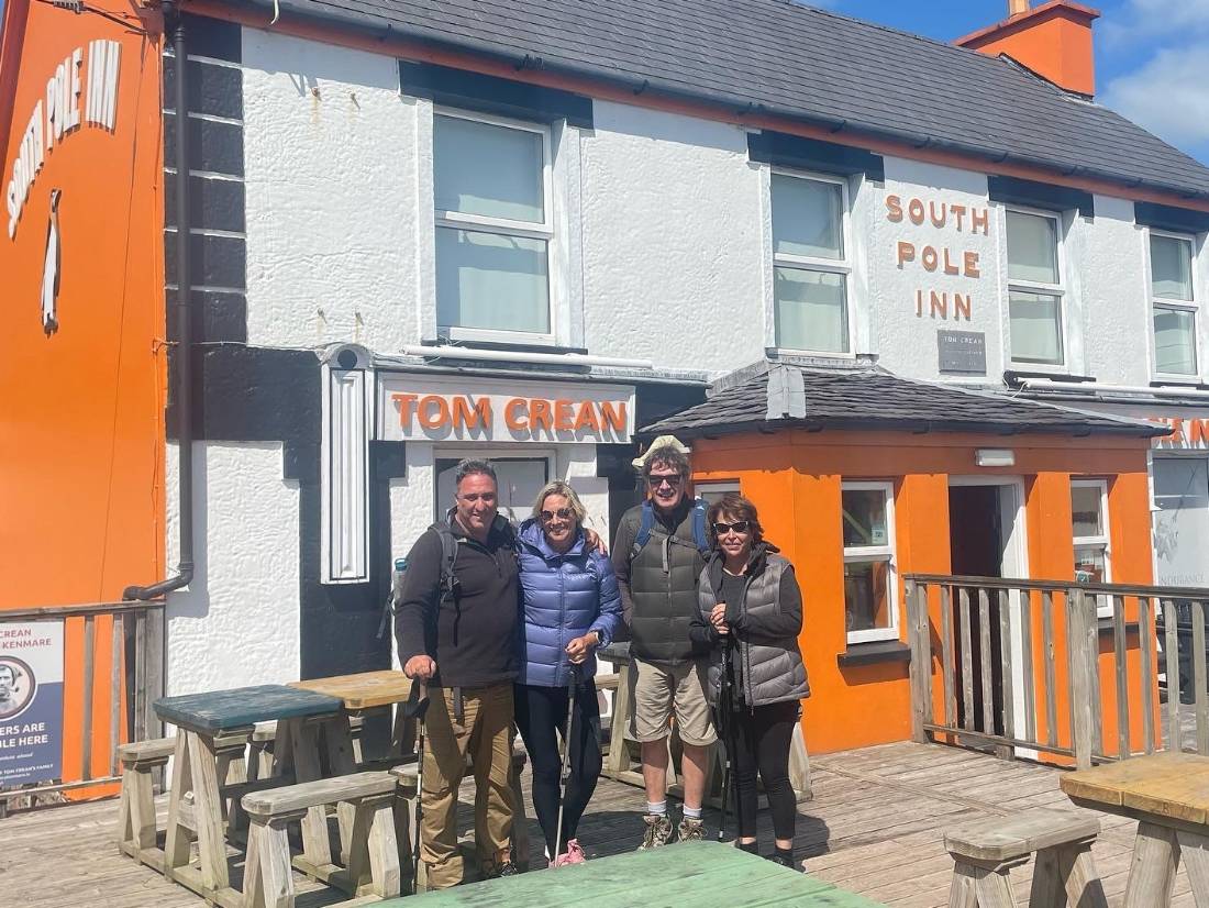 Group photo in front of the South Pole Inn |  <i>Sue Finn</i>