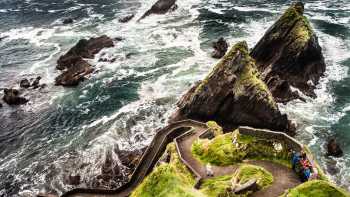 Walking to the edge of the spectacular Dingle Peninsula in Ireland.