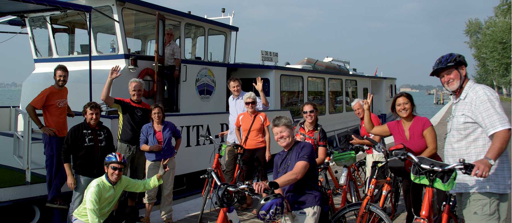 Cyclists on the Veneto Bike & Boat trip