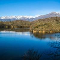 Mountain views are superb on the Via Francigena near Ivrea