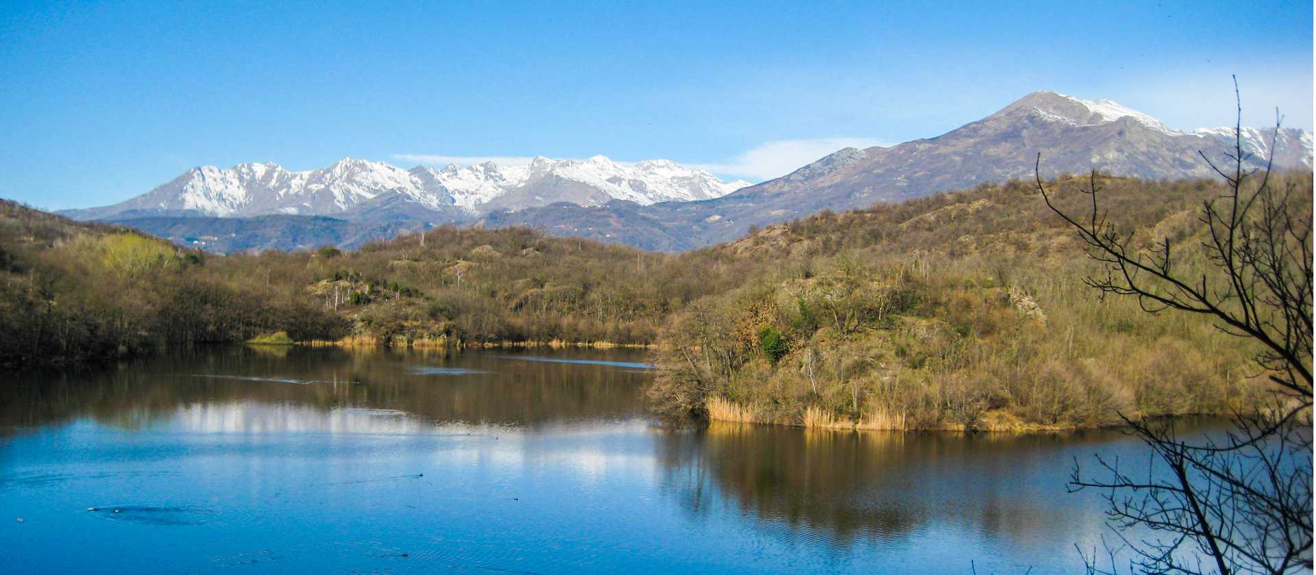 Mountain views are superb on the Via Francigena near Ivrea