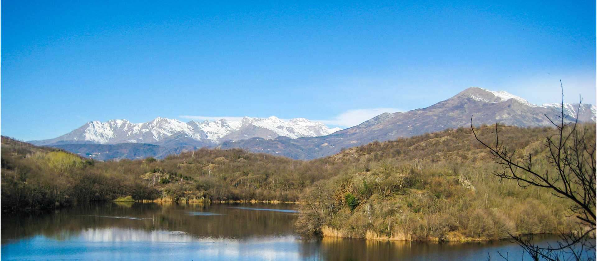 Mountain views are superb on the Via Francigena near Ivrea
