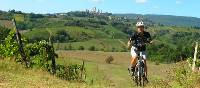 Cycling the Via Francigena near San Gimignano