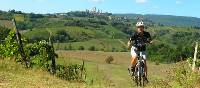 Cycling the Via Francigena near San Gimignano