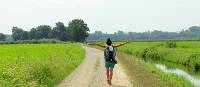 Hiking along the Via Francigena on the way to Pavia