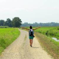 Hiking along the Via Francigena on the way to Pavia