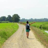 Hiking along the Via Francigena on the way to Pavia