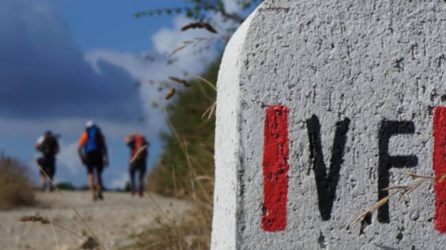 The road markers and other signs make it easier for self guided walkers on the Via Francigena