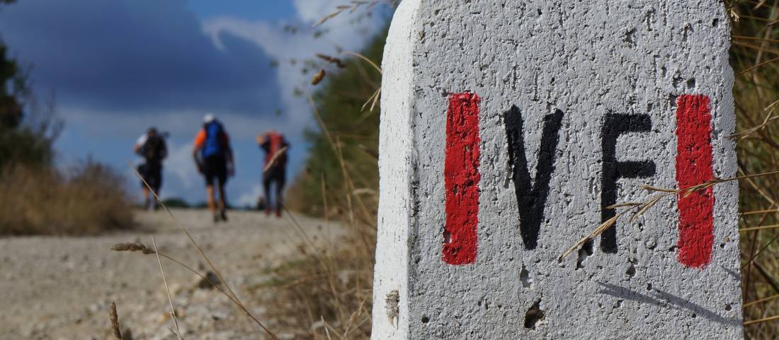 The road markers and other signs make it easier for self guided walkers on the Via Francigena