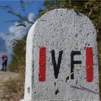 The road markers and other signs make it easier for self guided walkers on the Via Francigena