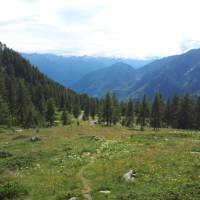 Looking into the Upper Lys Valley on the Monte Rosa Alpine Walk