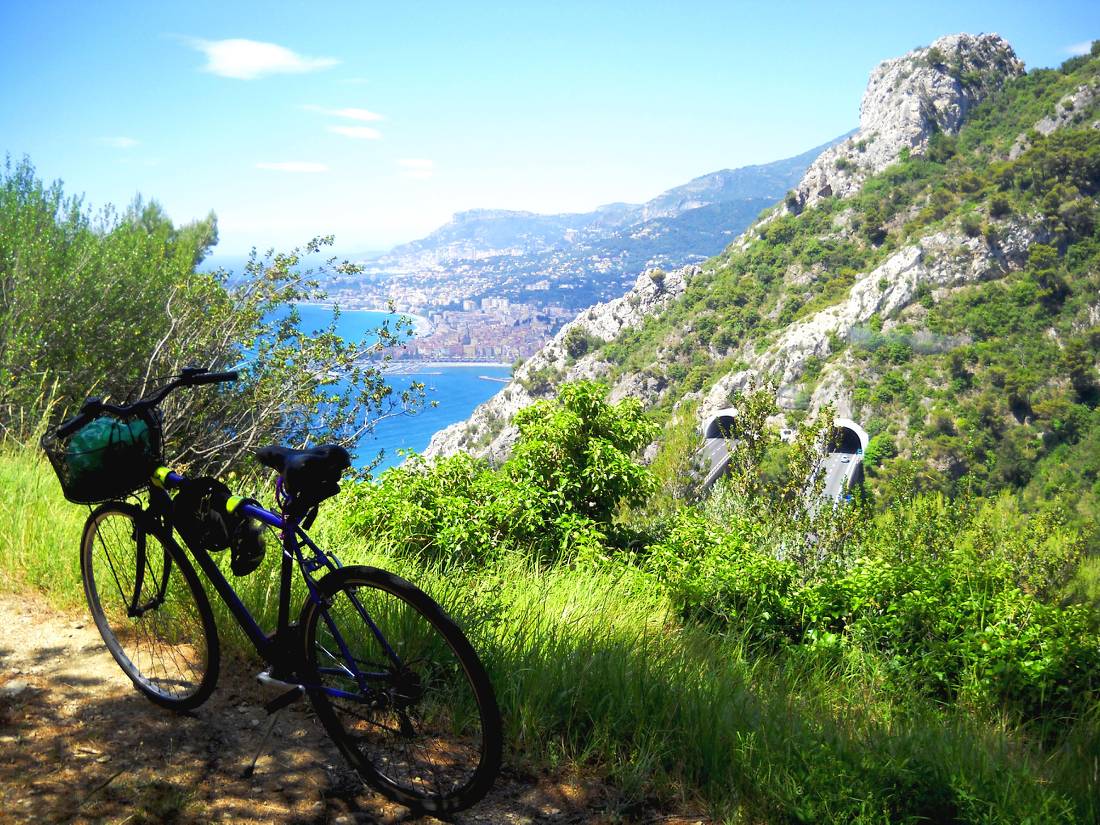 Cycle along the coastline from Nice in France to Genoa in Italy