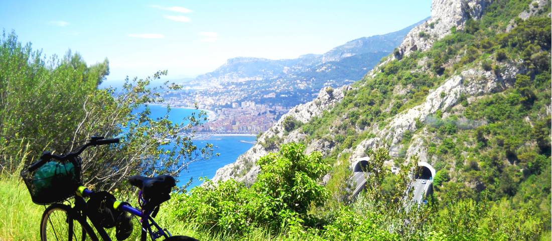 Cycle along the coastline from Nice in France to Genoa in Italy
