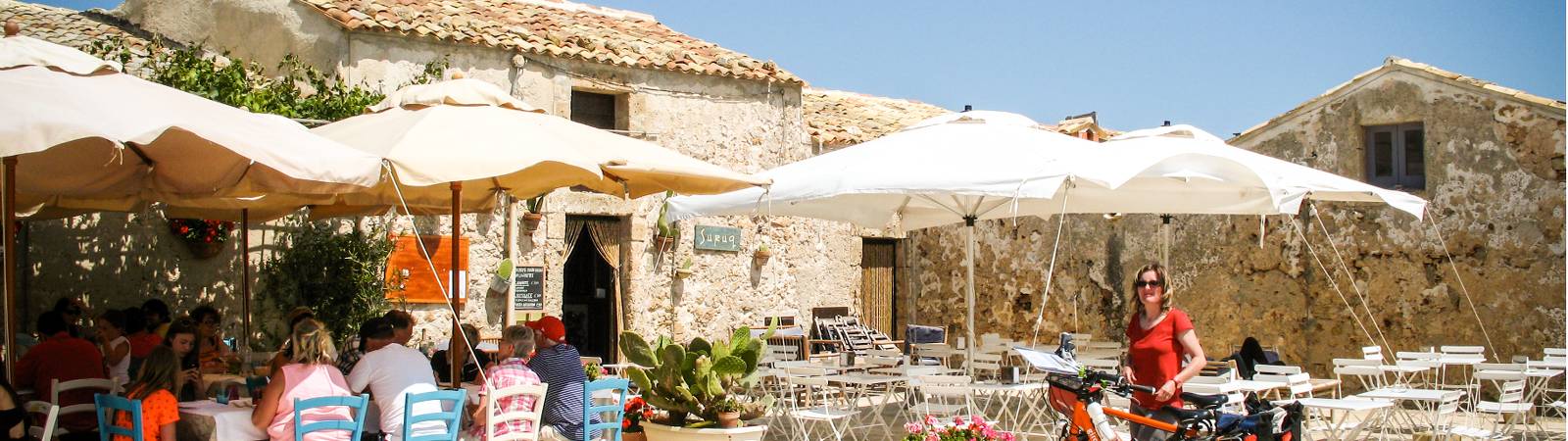 Authentic restaurants are featured as you cycle the quiet roads of Sicily