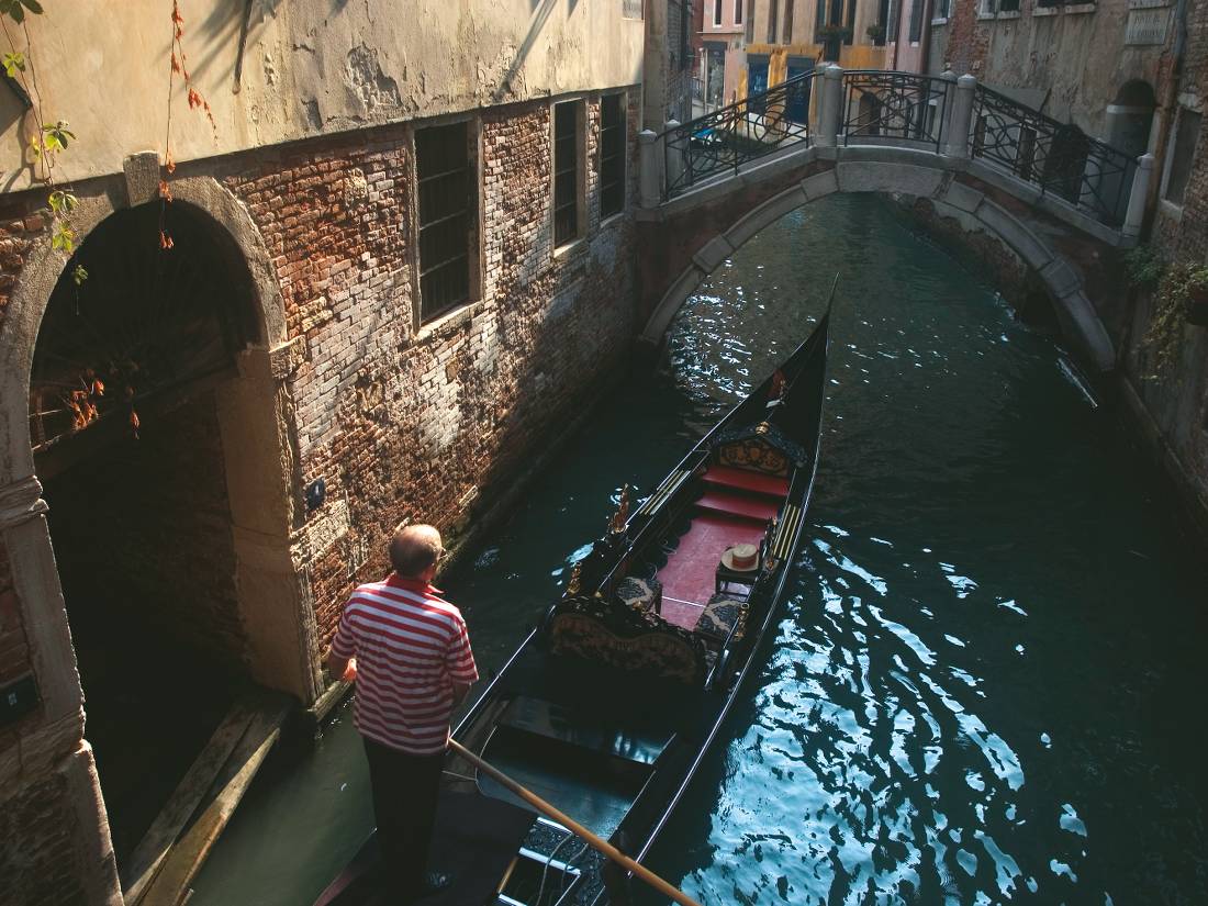 A Gondola in a side canal in Venice |  <i>Kate Baker</i>