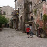 A typical village on the Via Francigena between Siena and Rome
