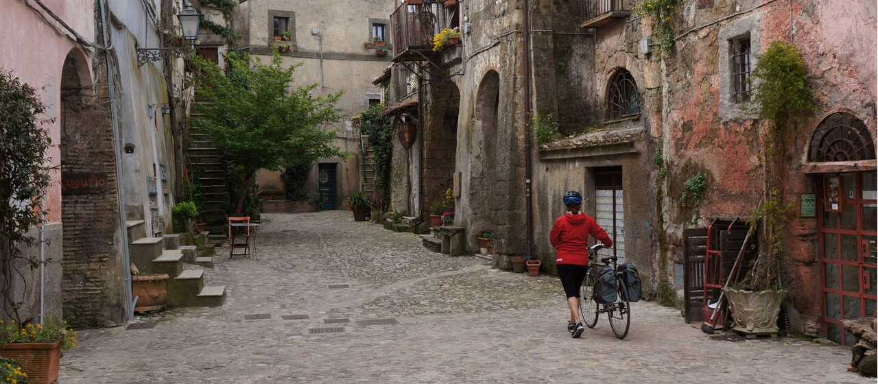 A typical village on the Via Francigena between Siena and Rome