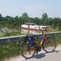 The barge awaits at the end of the cycling day | Dana Garofani