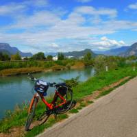Bicycle on the path by the Adige River, northern Italy | Efti Poulos