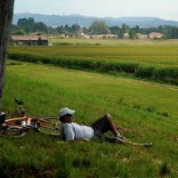 Resting on the Bolzano to Venice cycle, Italy | Sue Badyari