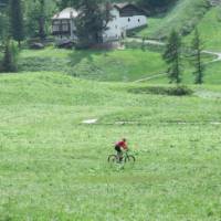 Cycling along the Via Francigena near the Aosta Valley