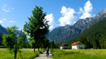 Dobbiaco Landro Valley Dolomites Italy,Rob Mills Cycling into the Landro Valley in the Dolomites