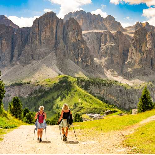 Hiking in the Dolomites.