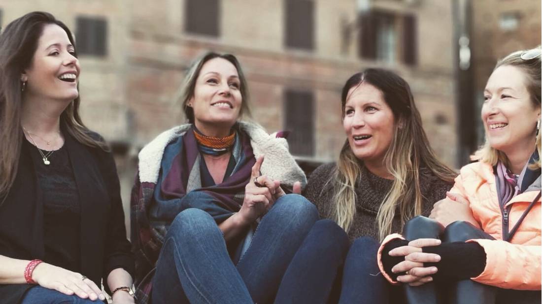 Walkers taking pleasure in the Piazza del Campo in Siena | <i>Allie Peden</i>