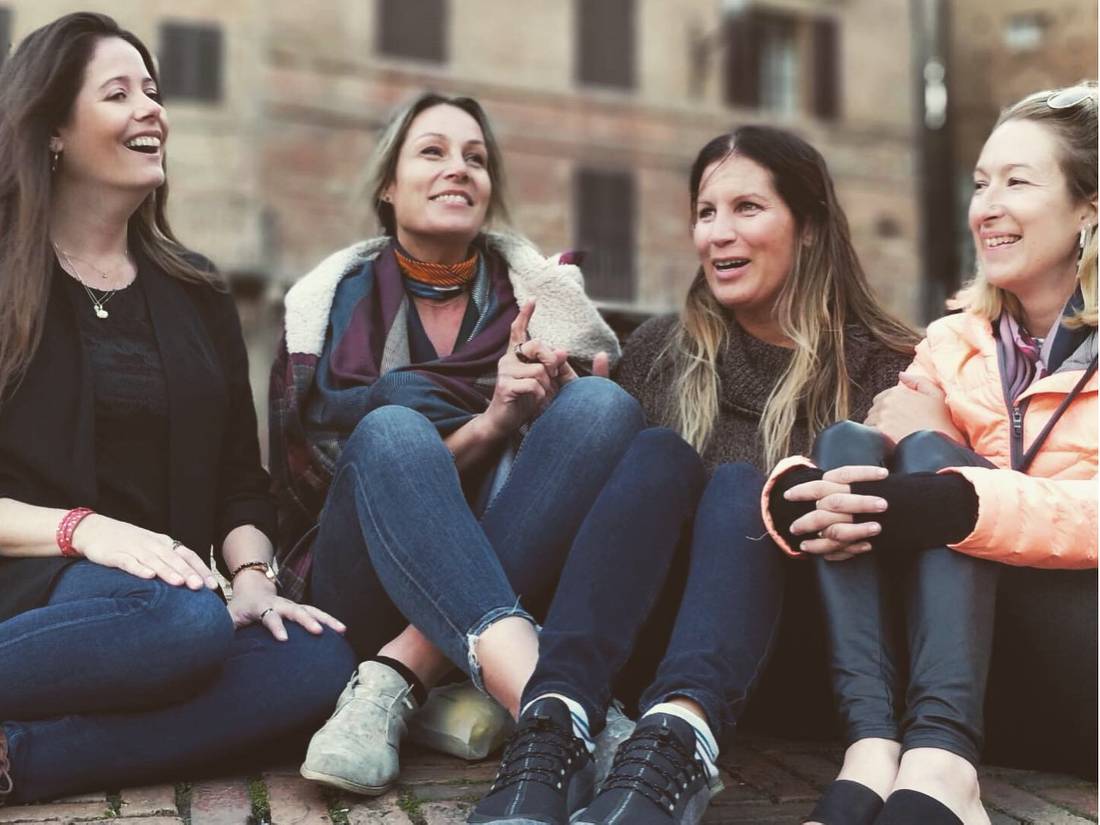 Walkers taking pleasure in the Piazza del Campo in Siena |  <i>Allie Peden</i>