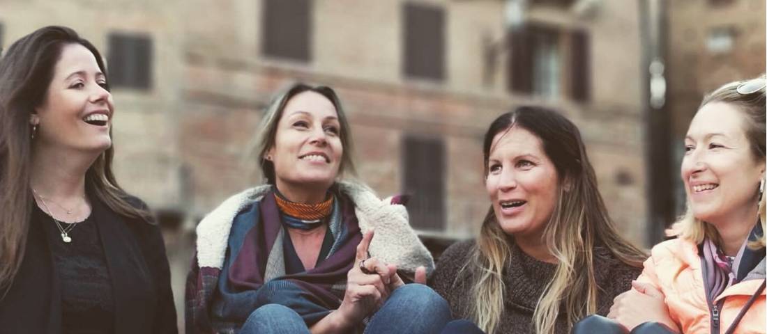 Walkers taking pleasure in the Piazza del Campo in Siena |  <i>Allie Peden</i>