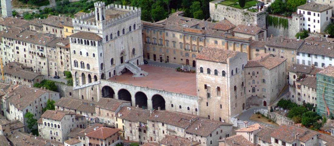 The charming town of Gubbio, a highlight on the St Francis Way camino route