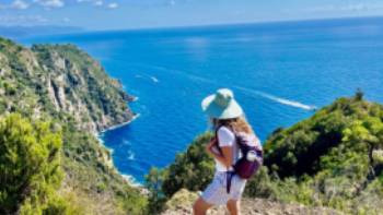 Enjoying walking along Italy's coast