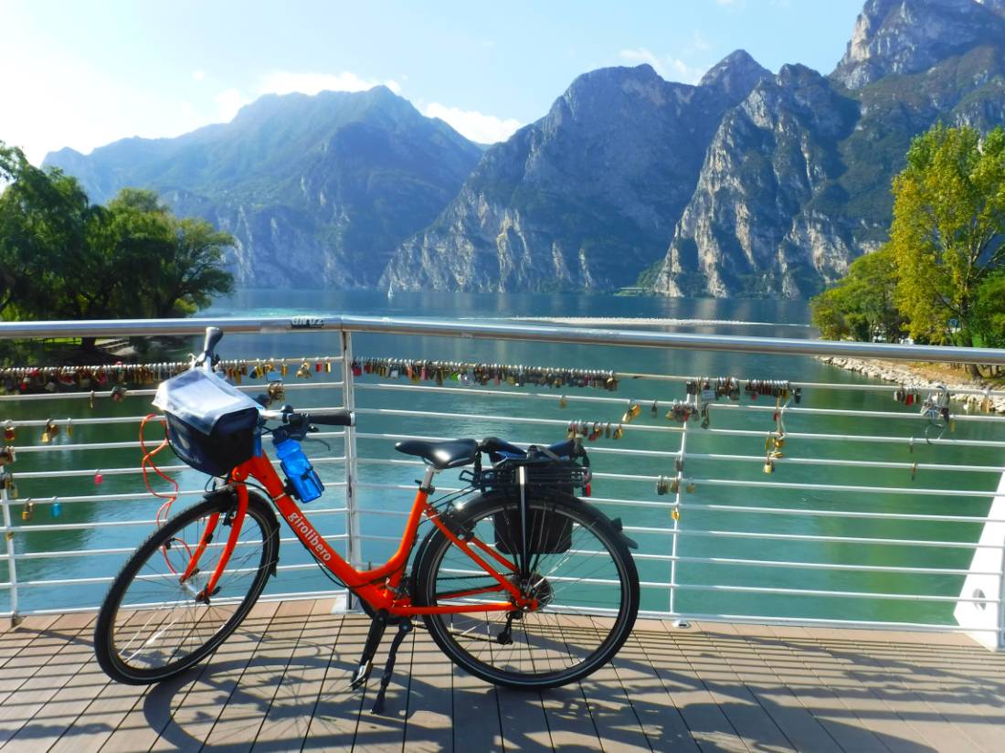 Lake Garda - bicycle on lock bridge in Riva del Garda |  Efti Poulos