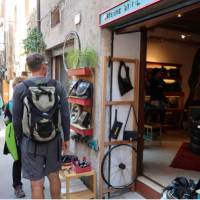 A laneway shop in the narrow carfree streets of Pitigliano | Kate Baker