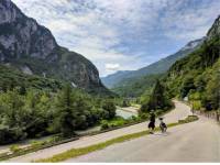 Cyclist takes a break near Longarone |  <i>Rob Mills</i>