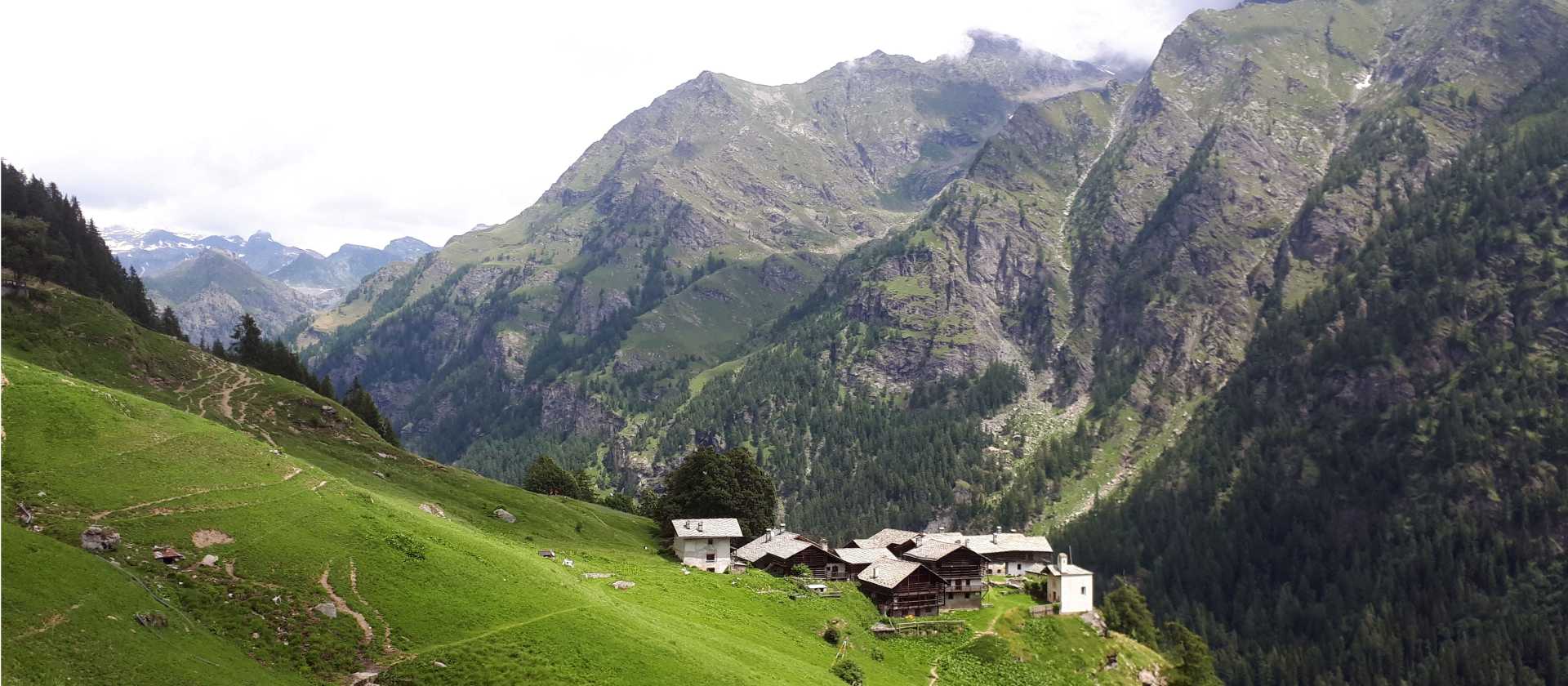Mountain hamlet high up in the Lys Valley in Aosta