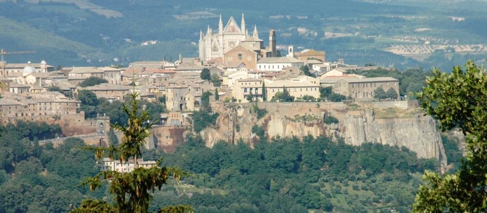 Superb shot of Orvieto in the distance as seen on Via Francigena