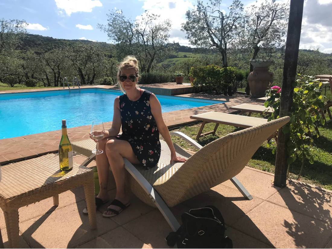 Pool at a luxurious 'farm stay' in Tuscany |  <i>Allie Peden</i>